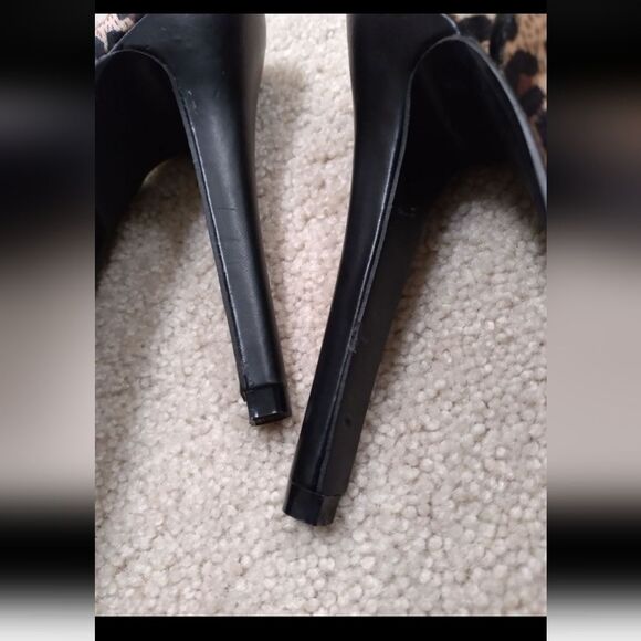 RARE Animal Print Leopard Stilettos Size 6.5M 1" Platform/5.5" Heel - Picture 11 of 11